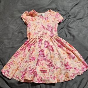 Dot Dot Smile Pink & Peach Tie-Dye Knit Skater Dress